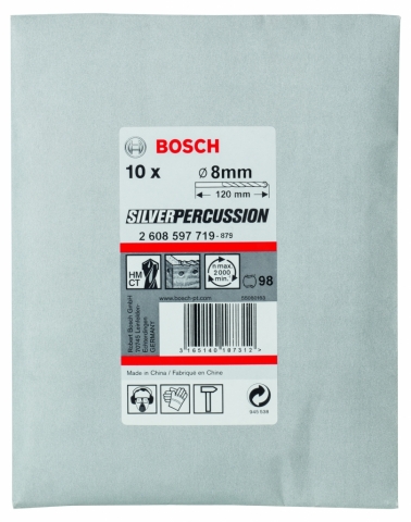 products/Сверло SILVER по бетону 10 шт. (8х80х120 мм) BOSCH 2.608.597.719