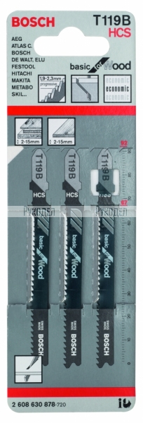3 ЛОБЗИКОВЫЕ ПИЛКИ Т 119 B, HCS 2608630878