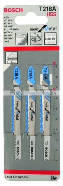 3 ЛОБЗИКОВЫЕ ПИЛКИ T 218 А, HSS 2608631672