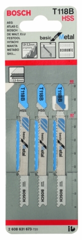 products/3 ЛОБЗИКОВЫЕ ПИЛКИ T 118 В, HSS 2608631673