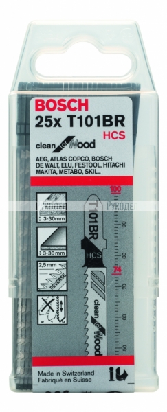 25 ЛОБЗИКОВЫХ ПИЛОК Bosch T 101 BR, HCS 2608633623