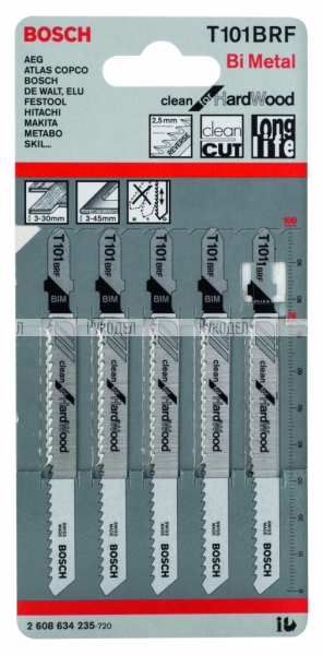 5 ЛОБЗИКОВЫХ ПИЛОК T 101 BRF, BIM 2608634235