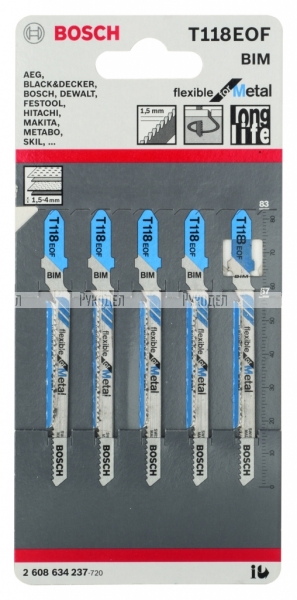 5 ЛОБЗИКОВЫХ ПИЛОК Т 118 EOF, BIM 2608634237