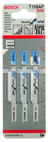 3 ЛОБЗИКОВЫЕ ПИЛКИ T 118 AF, BIM 2608634694