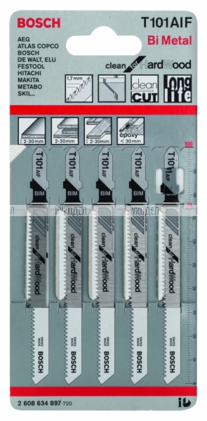 5 ЛОБЗИКОВЫХ ПИЛОК T 101 AIF, BIM 2608634897