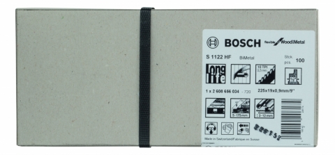 products/Полотно пильное по дереву и металлу S1122HF (225 мм; 100 шт.) Bosch 2608656034