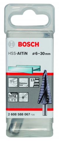 products/Ступ сверло Bosch HSS-AlTiN 13 ступ 6-30 мм 2608588067