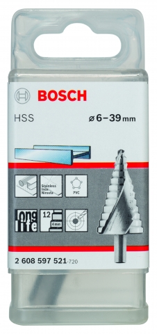 products/Сверло ступенчатое HSS (12 ступеней; 6-39 мм) BOSCH 2.608.597.521