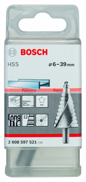 Сверло ступенчатое HSS (12 ступеней; 6-39 мм) BOSCH 2.608.597.521