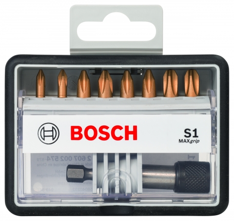 products/Набор бит (8 шт; Max Grip) Robust Line S1 TIN Bosch 2607002574