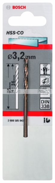 1 HSS-CO СВЕРЛО 3.2ММ 2608585843