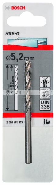 1 HSS-G СВЕРЛО 5.2ММ 2608585924