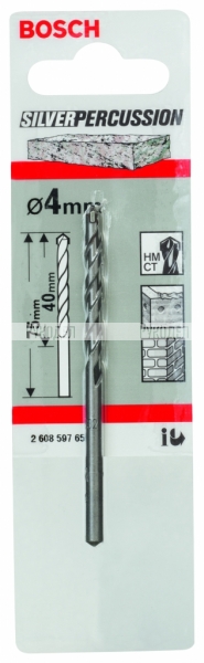 Сверло CYL-3 бетон 4x75мм SilverPerc 2608597656