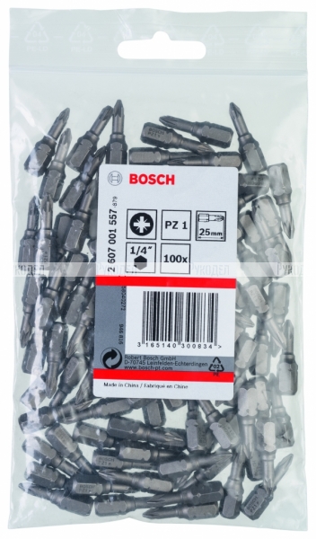 Набор расходников (Биты 25 мм; 100 шт) POZIDRIV 1 XH Bosch 2607001557