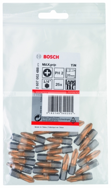 25 БИТ 25ММ PH2 TIN Bosch 2607002488