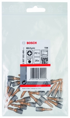 products/25 БИТ 25ММ PZ1 TIN Bosch 2607002490