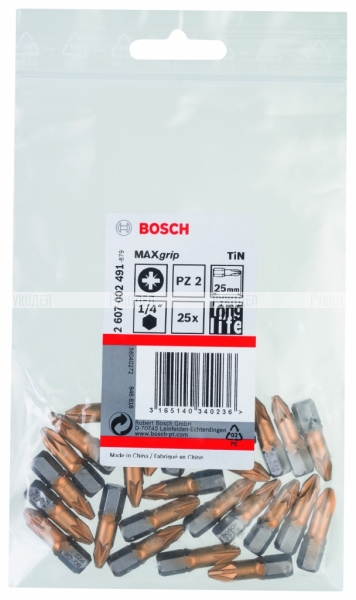 25 БИТ 25ММ PZ2TIN Bosch 2607002491