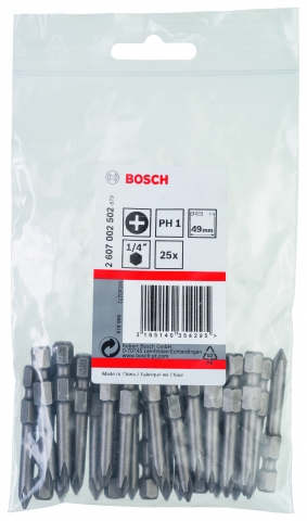 products/Набор расходников (Биты 49 мм; 25 шт) PHILLIPS 1 XH Bosch 2607002502
