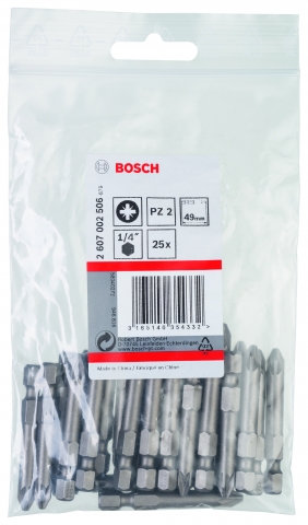 products/Набор расходников (Биты 49 мм; 25 шт) POZIDRIV 2 XH Bosch 2607002506
