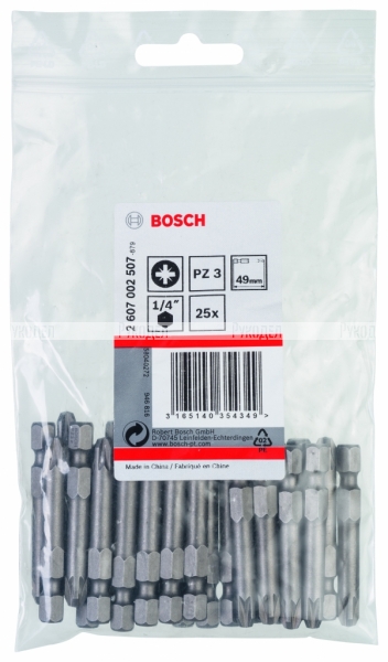 Набор расходников (Биты 49 мм; 25 шт) POZIDRIV 3 XH Bosch 2607002507