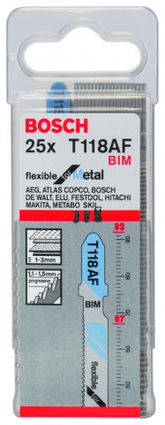 products/Пилки T118AF для лобзика по металлу 25 шт. (67 мм; BIM) BOSCH 2608634991