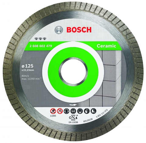 products/Диск алмазный отрезной Best for Ceramic Extraclean Turbo (125х22.2 мм) для УШМ Bosch 2608602479