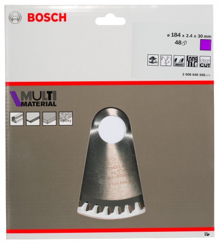 products/Диск циркулярный Multi Material для ручных циркулярных пил (184х30 мм; Z48) Bosch 2608640506