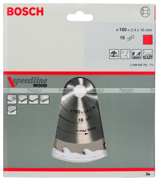 ПИЛЬНЫЙ ДИСК Bosch 160X16 18 SPEEDLINE 2608640785