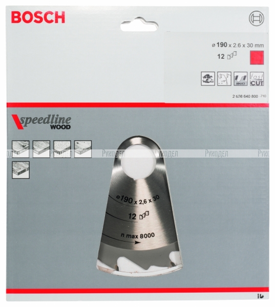 ПИЛЬНЫЙ ДИСК Bosch 190X30 12 SPEEDLINE 2608640800