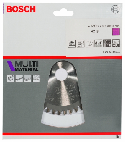 products/Диск циркулярный Multi Material для ручных циркулярных пил (130х20 мм; Z42) Bosch 2608641195