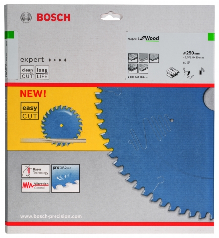 products/Диск пильный Expert for Wood для циркулярных пил (250х30х2,5/1,8 мм; 80Т) Bosch 2608642500