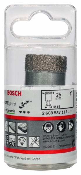 Коронка алмазная DRY SPEED для УШМ (25х35 мм; М14) Bosch 2608587117