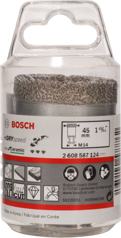 products/Коронка алмазная DRY SPEED для УШМ (45х35 мм; М14) Bosch 2608587124