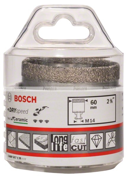 Коронка алмазная DRY SPEED для УШМ (60х35 мм; М14) Bosch 2608587128