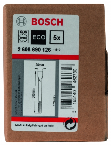 products/Зубило плоское (25х600 мм; SDS-MAX; 5 шт.) Bosch 2608690126