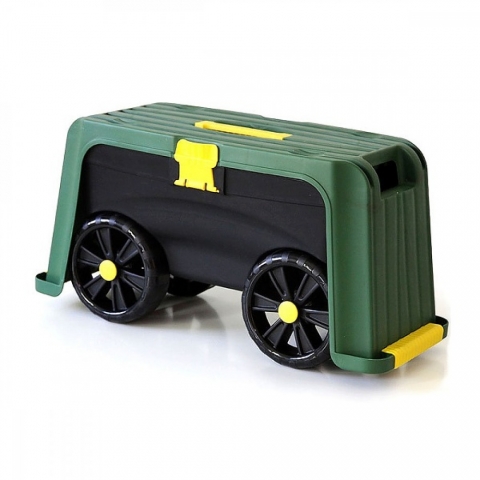 products/Скамейка-перевертыш садовая Helex с ящиком на колесах 4в1, зеленый/черный, арт. H835