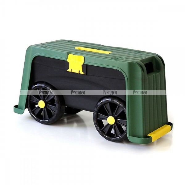 Скамейка-перевертыш садовая Helex с ящиком на колесах 4в1, зеленый/черный, арт. H835