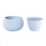Кашпо для цветов Prosperplast SPLOFY BOWL DKSP370-656U голубой 2 предмета 9л, DKSP370-656U