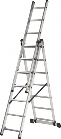 products/Лестница трехсекционная алюминиевая Кратон 224/363/504, 10,7 кг 3х8 ст. 2 14 05 011