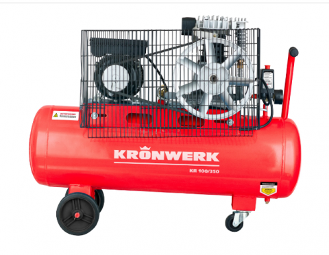 products/Компрессор воздушный KR 100/350, 2,2 кВт, 350 л/мин, 100 л, ременная передача, Kronwerk 58045