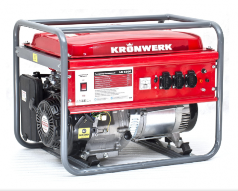 products/Генератор бензиновый LK 6500,5,5 кВт, 230 В, бак 25 л, ручной старт, Kronwerk 94689