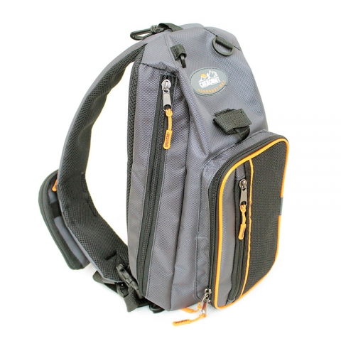products/PF-BM-01 Сумка-рюкзак рыболовная "СЛЕДОПЫТ" Sling Shoulder Bag, 44х24х17 см, цв. серый