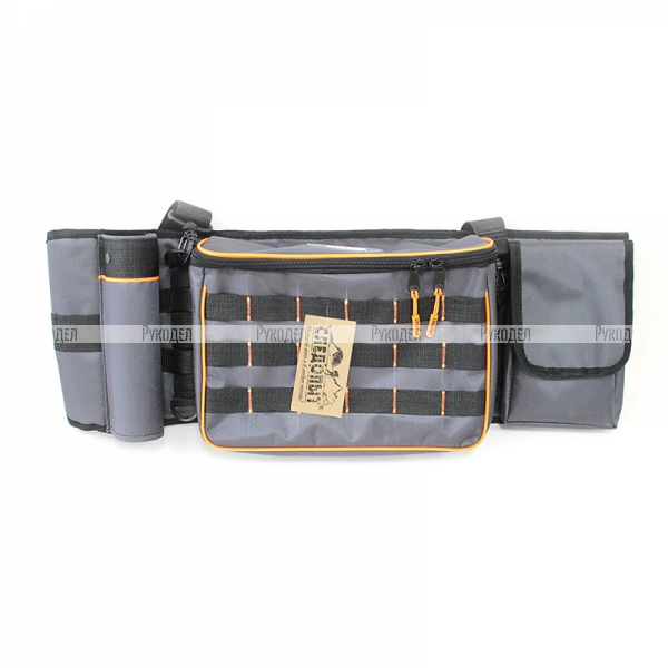 PF-BPO-01 Сумка рыболовная поясная "СЛЕДОПЫТ" Fishing Belt Bag, 74х22х10 см, цв. серый + 2 коробки Luno 