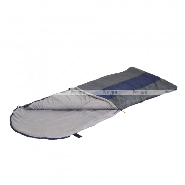 PF-SB-32 Спальный мешок с подголовником "СЛЕДОПЫТ- Traveller XL", 190+35х85 см, до 0С, 3х слойн,цв.т-серый