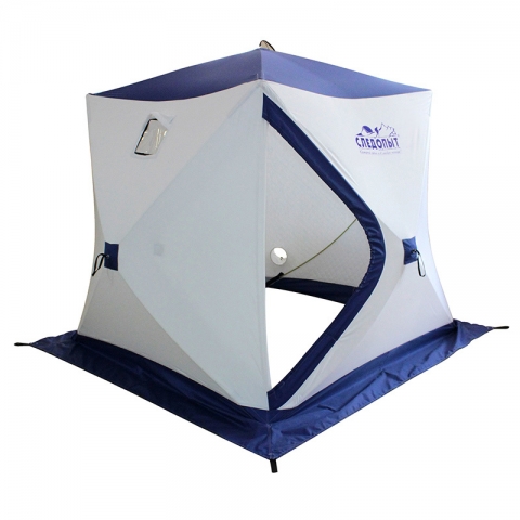 products/PF-TW-07 Палатка зимняя куб СЛЕДОПЫТ "Эконом", 2-х местная, 3 слоя, цв. бело-синий