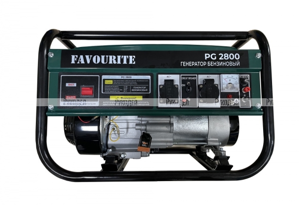 Генератор бензиновый FAVOURITE PG 2800, 2,5/2,8 кВт, 7 л.с., 3000 об/мин, 15 л, 196 см3, 360 г/кВтч