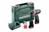 Аккумуляторный шуруповерт Metabo PowerMaxx BS Quick c угловой насадкой,12В 2х2.0, LC40, кейс, арт. 600156950