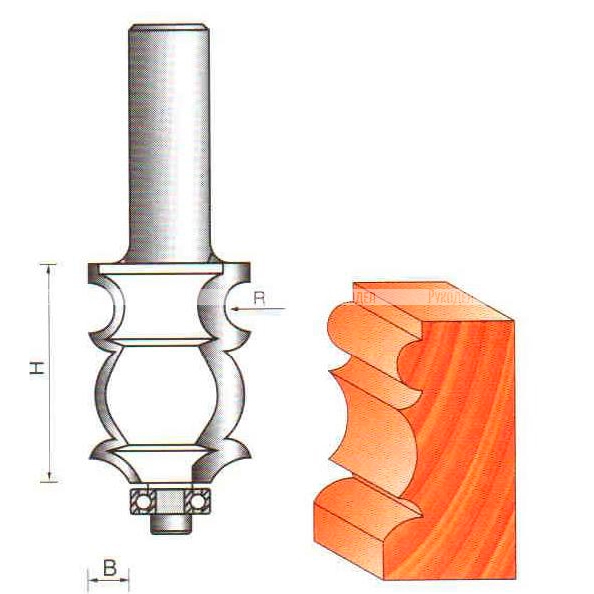 Фреза Globus 2038 R5 (12) кромочная фигурная