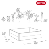 Кашпо-Грядка для растений Maple Square графит (17209665) Keter 249298