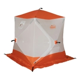 PF-TW-02 Палатка зимняя куб СЛЕДОПЫТ 1,8 х1,8 м, Oxford 240D PU 1000, 3-местная ,цв. бело-оранж.